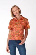 Red amaryllis cotton shirt