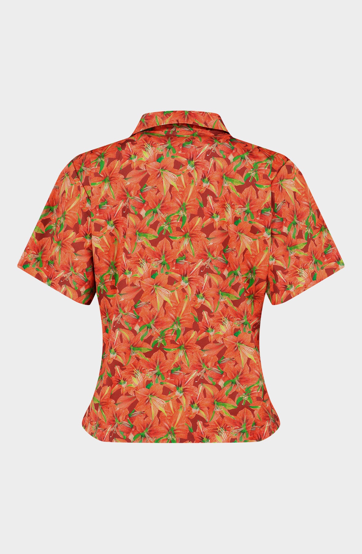 Red amaryllis cotton shirt