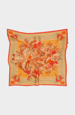 Silk scarf 90 with birds
