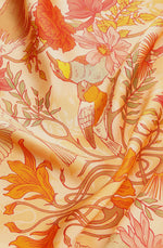 Silk scarf 90 with birds