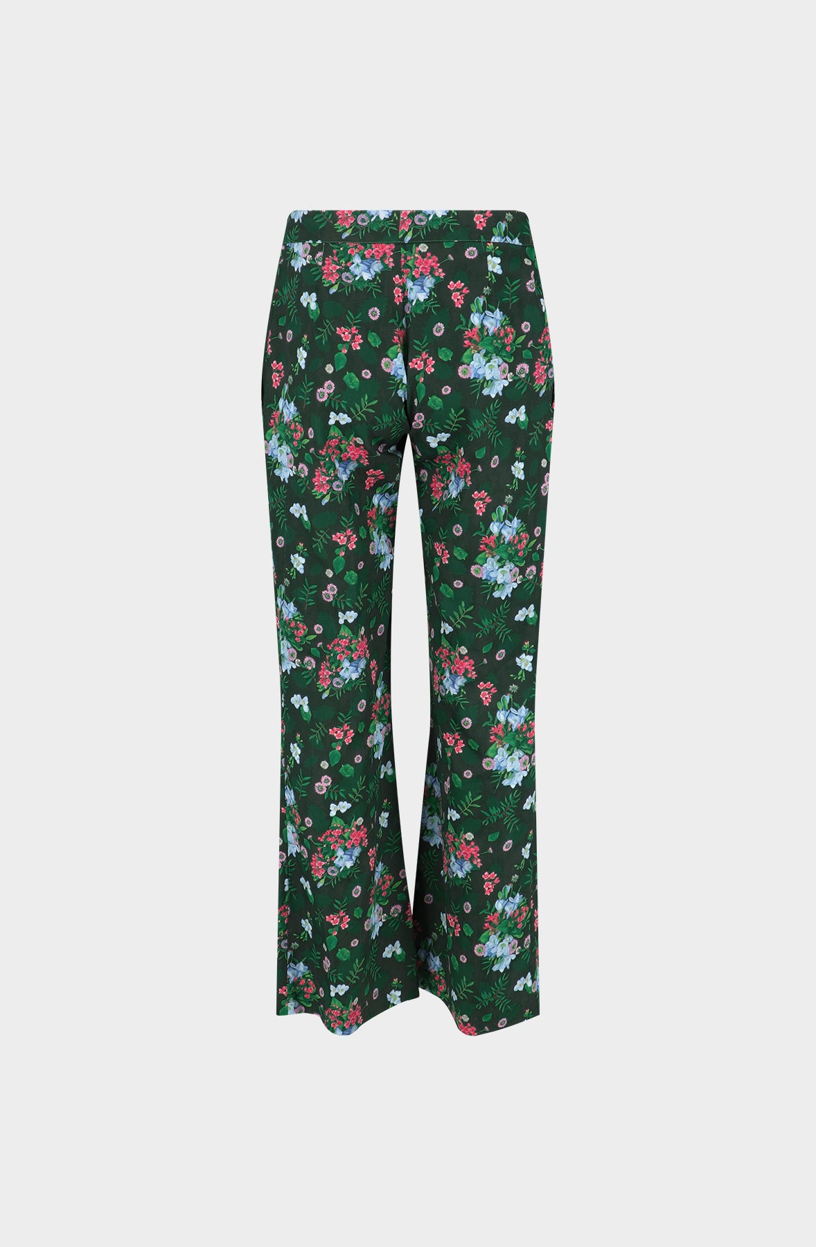 Pantalon large en coton fleurs de printemps