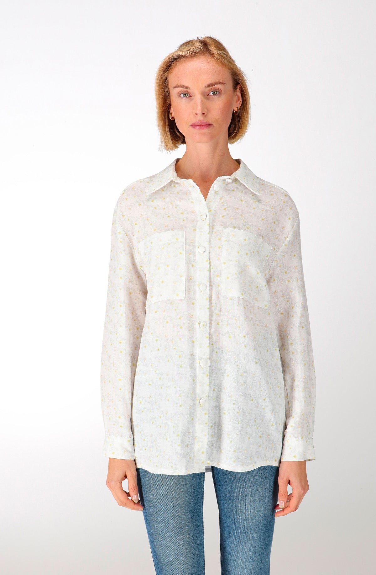 Chemise oversize en coton blanc