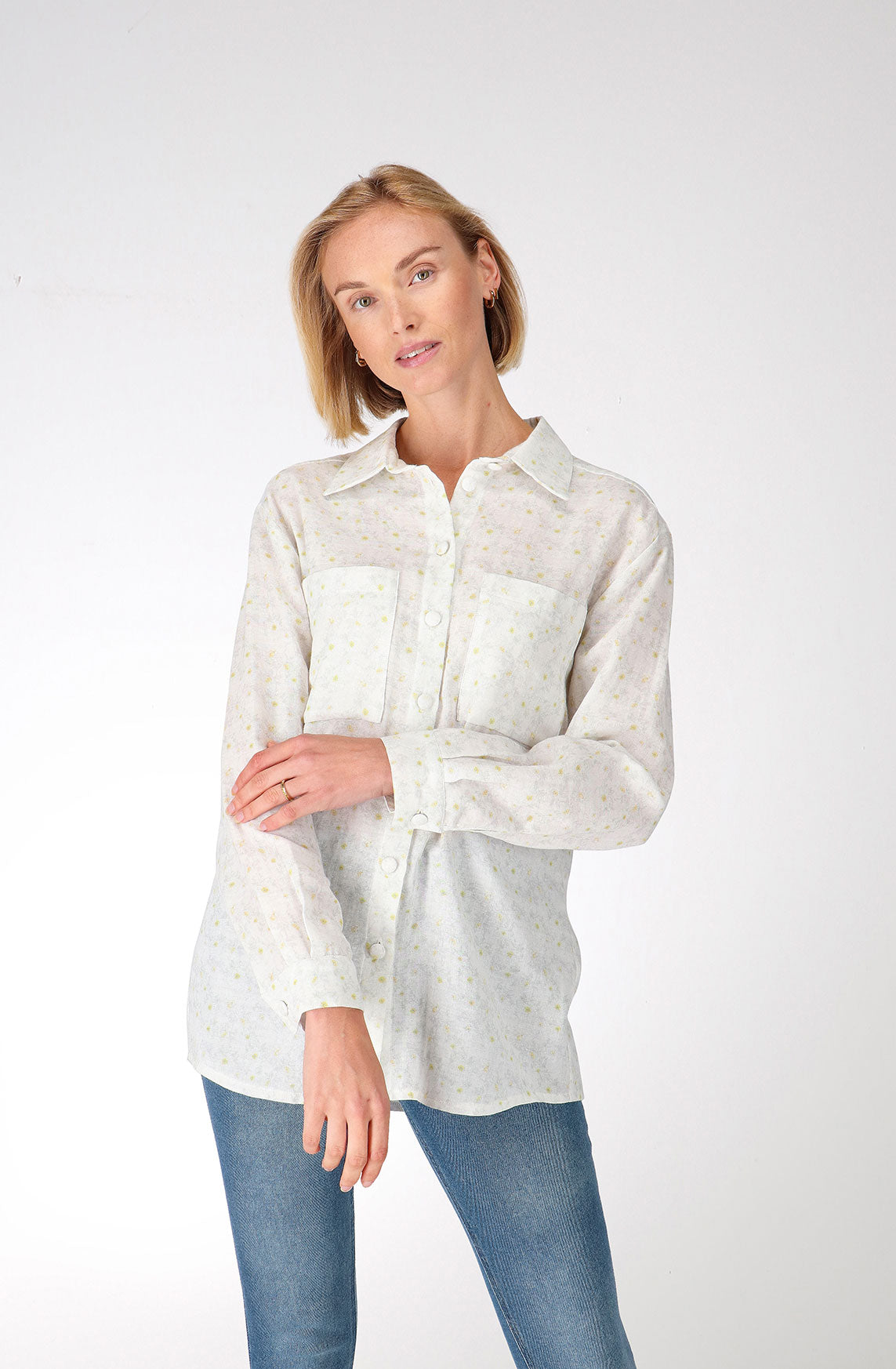 Chemise oversize en coton blanc