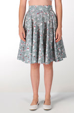 White cyclamen cotton godet skirt