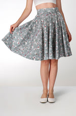 White cyclamen cotton godet skirt