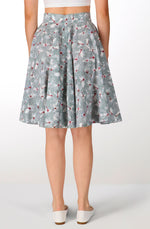 White cyclamen cotton godet skirt