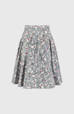 White cyclamen cotton godet skirt