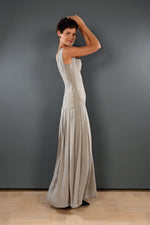 Viscose dress with vertical bands