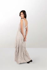Viscose dress with vertical bands