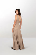 Viscose dress with vertical bands