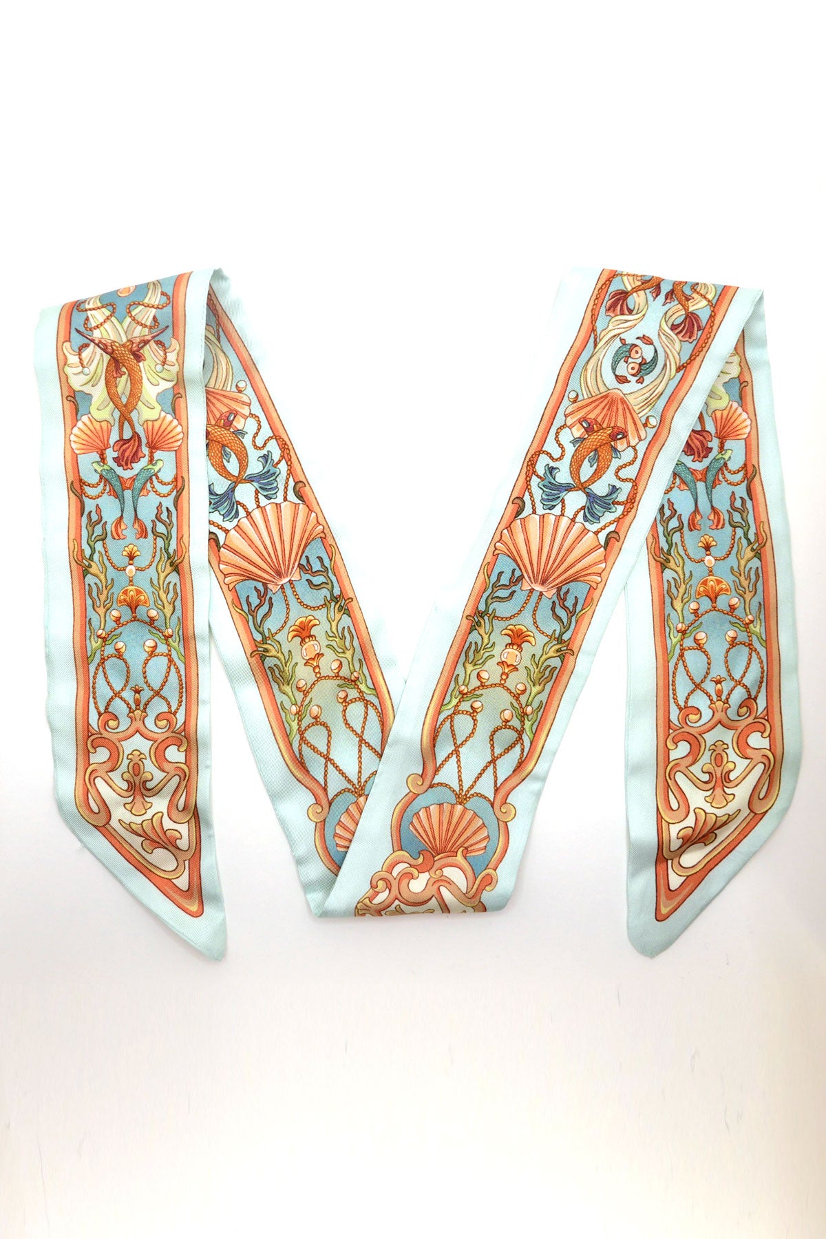 Silk twilly scarf "Seashell"